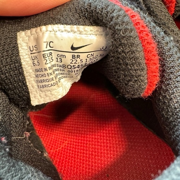 Nike Court Borough Low 2 Black/University Red-White Kids Youth BQ5451 007 Sz 7C - Picture 6 of 9